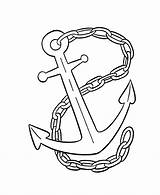 Anchor Coloring Pirate Ship Pages Cartoon Drawing Pirates Wheel Color Boat Simple Tattoo Stencil Navy Clip Drawings Printable Cliparts Ships sketch template