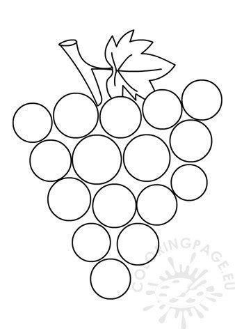 grape  vine leaf template coloring page