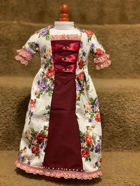 my angie girl 18th century colonial gown doll clothes pattern 18 inch
