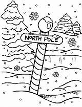 Christmas Coloring Pages Kids Fun Winter Pole North Coloringpages Printable Drawings Theme sketch template