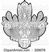 Sri Lankan Devil Mask Outline Coloring Lal Perera Clipart Vector Tikiri Dancing Featured Clipartartists sketch template