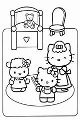 Coloring Pages Bedtime Kitty Hello Popular Library Clipart sketch template