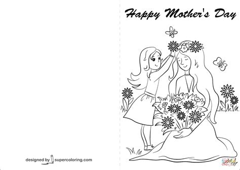 happy mothers day card coloring page  printable coloring pages