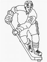 Coloring Pages Sports Print Colouring Hockey Kids Player Unknown sketch template