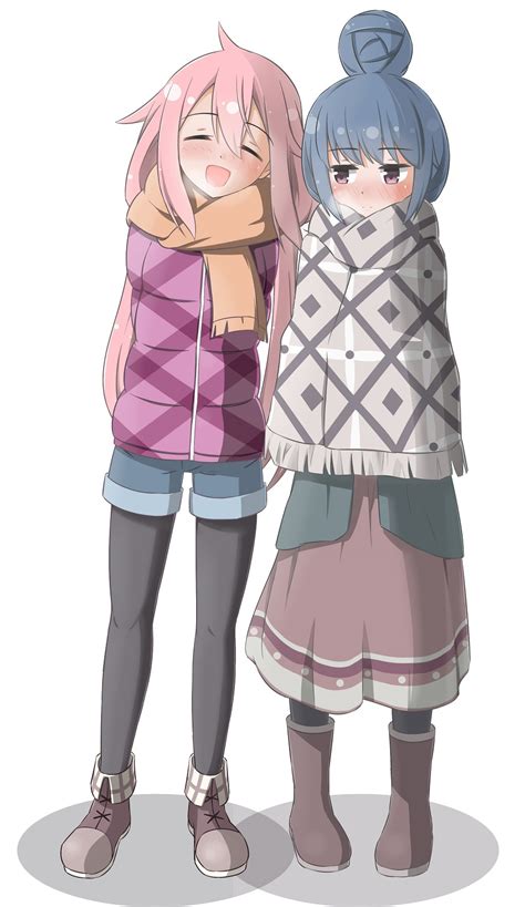 shima rin and kagamihara nadeshiko yurucamp drawn by miruzawa akechi