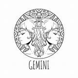 Zodiac Gemini Gemelli Segno Signe Sternzeichen Zodiaque Horoscope Astrology Zodiaco Zwilling Colorare 30seconds Fille Symbol Dello Simbolo Adulte Symbole Belle sketch template