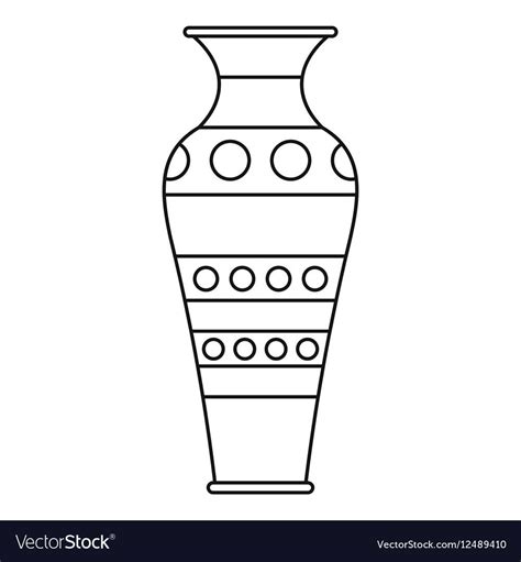 vase icon outline style vector image  outline vector vector