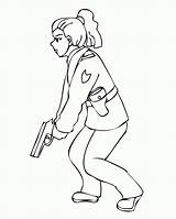 Police Coloring Pages Woman Drawing Officer Shot Girl Colouring Kids Enforcement Law Clipart Color Policeman Getting Printable Getcolorings Getdrawings Robber sketch template