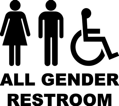 All Gender Restroom Door Sign Vinyl Decal Sticker Bathroom