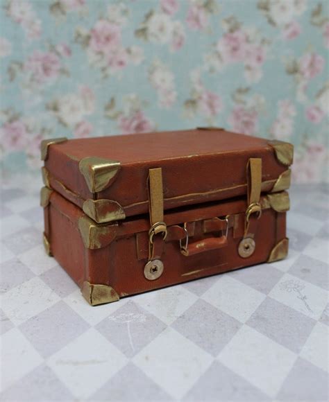 miniature suitcase dollhouse   suitcase vintage luggage etsy