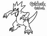 Pokemon Coloring Pages Ex Golduck Aurorus Printable Worksheets sketch template