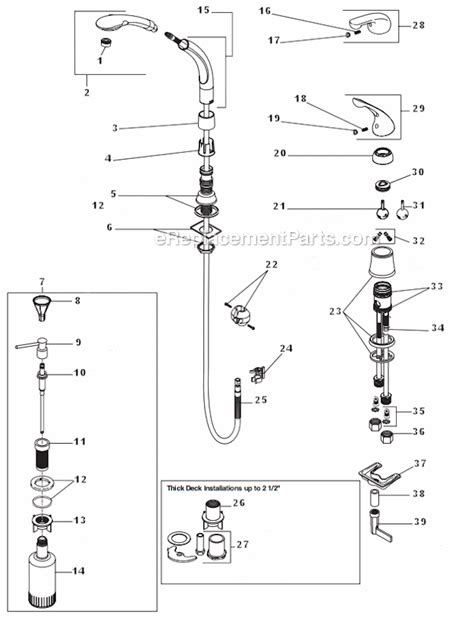 glacier bay kitchen faucet parts diagram bios pics