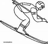 Coloring Skiing Pages Printable Olympics Winter Getcolorings sketch template