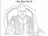 Coloring Pages Pope Saint Pius Saints Catholic Color Playground Sheets Catholicplayground Comments Getdrawings Choose Board sketch template