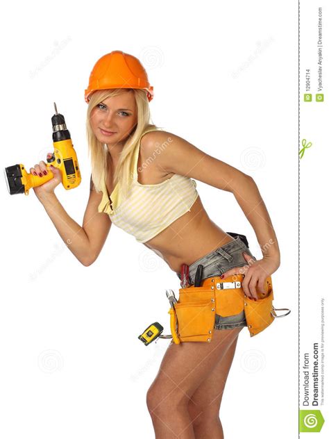 sexy female construction worker stock images image 12904714