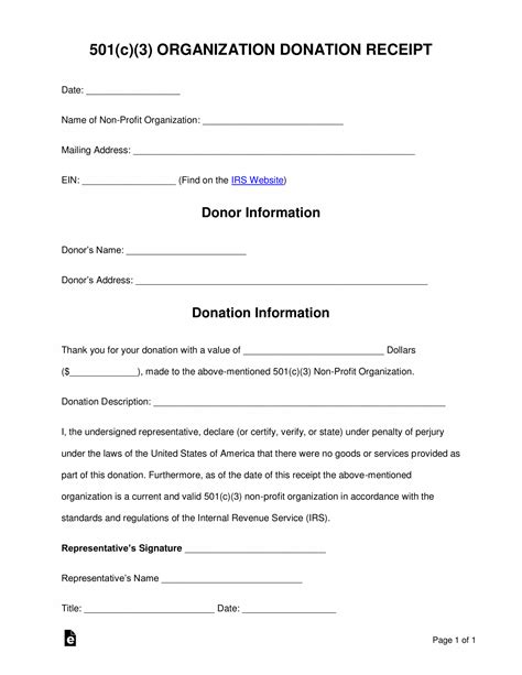 donation receipt template sample  charity donation form