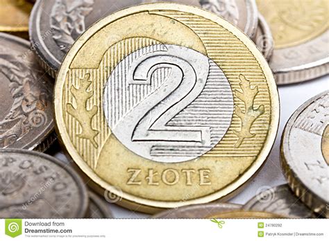 polish zloty coin stock photo image  loan metal
