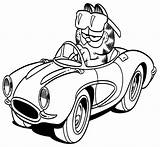 Jaguar Garfield Kleurplaat Xjs Getdrawings Race sketch template