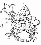 Coloring Pages Valentines Adults Cupcake Adult Printable Sheets Valentine Colorear Cupcakes Para Colouring King Color Birthday Dibujos Panques Cakes Cake sketch template