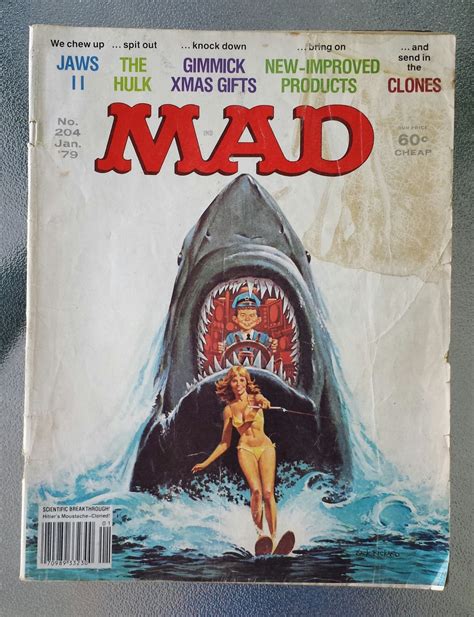Vintage 70s Mad Magazine No 204 Jan 1979 Jaws Cover The Hulk