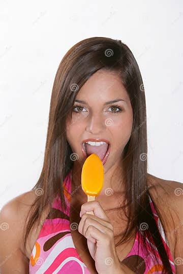 Girl With Ice Cream Stock Image Image Of Cold Eating 10585041
