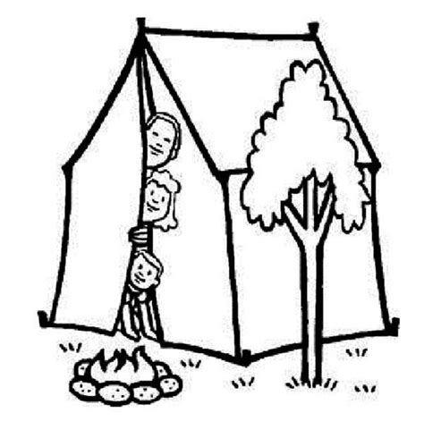 summer camp  family  summer camp coloring page camping coloring
