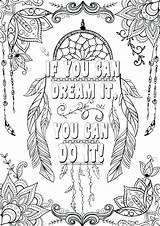 Coloring Growth Mindset Pages Printable Dream Catchers Color Sheets Print Getcolorings Motivating Colorings sketch template