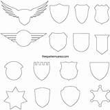 Badge Crest Template Vector Freepatternsarea Printable Outline sketch template