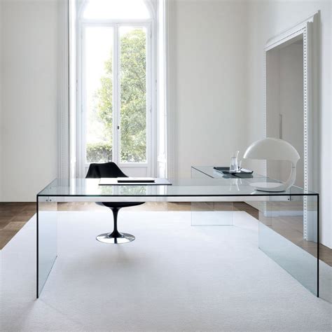 Air Glass Desk L By Gallotti And Radice Klarity Glass Furniture
