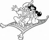 Aladdin Jasmine Coloring Coloriage Pages Carpet Disney Drawing Princess Aladin Magic Lamp Dessin Imprimer Colour Tapis Et Colorier Magique Sur sketch template