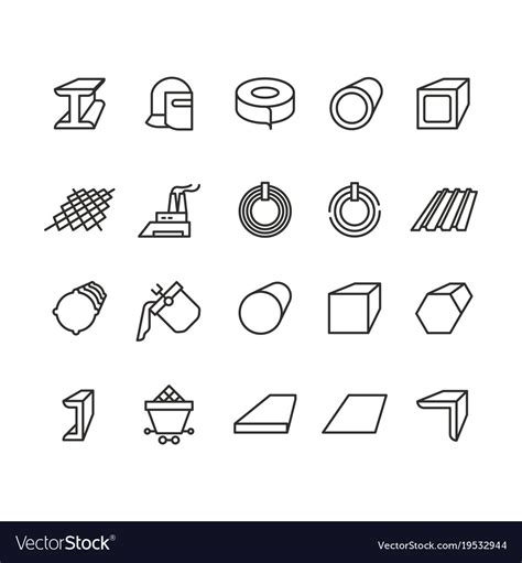 steel material products  icons steel vector image