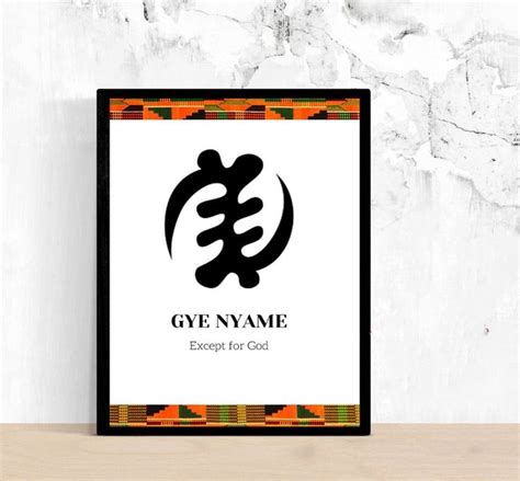 Adinkra Symbol And Meaning Gye Nyame African Wall Art