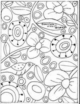 Coloring Rug Pages Primitive Hooking Fiesta Patterns Karla Gerard Folk Pattern Paper Printable Embroidery Craft Colouring Popular Blooms Abstract Flowers sketch template