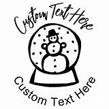 Christmas Rubber Stamp Stamps Snowman Snowglobe sketch template