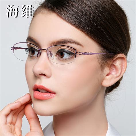 [usd 51 07] hevi eyeglass frame pure titanium half frame eyeglasses