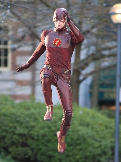 see the flash in action grant gustin runs on the set of dc s new tv