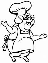 Varken Schwein Ausmalbilder Colorare Schweine Malvorlagen Cochon Cozinheiro Porco Coloriages Maiali Kok Boerderij Babi Mewarnai Animasi Porc Dieren Bergerak Animierte sketch template