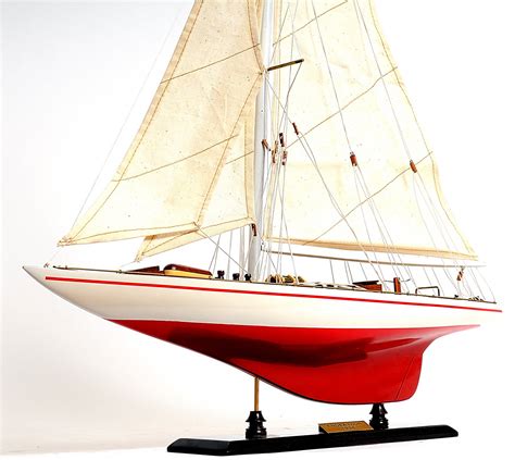 America S Cup 1933 Endeavour J Class Sailboat Red And White 24 Wood
