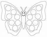 Dot Preschool Butterflies Printables Caterpillar Do Butterfly Printable Paint Template Worksheet Hungry Very Printablee Dots Sheet Activities Butterly Spring sketch template