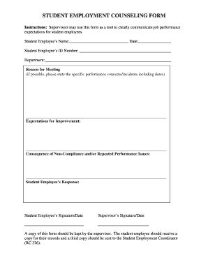 employee counseling form fill   sign printable  template