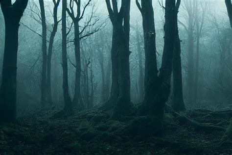 landscape  haunted mist forest dark background creepy  scary