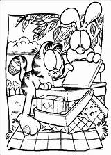 Garfield Coloring Pages Color Print Garfiel sketch template