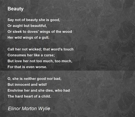 beauty poem  elinor morton wylie poem hunter