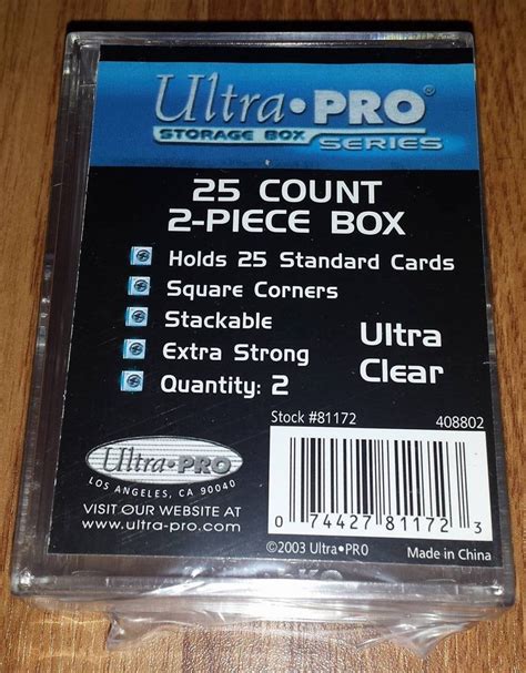ultra pro  piece  count clear card storage box  pack gimko
