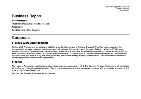 sample business report  business report