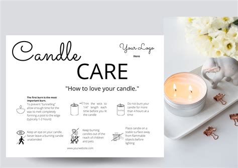 printable candle care instructions printable word searches