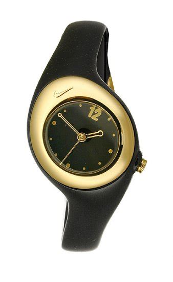 nike triax smooth watch black metallic gold wr0070 005