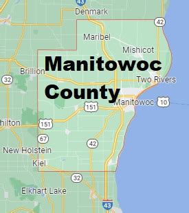 manitowoc county   map  wisconsin  cities roads borders