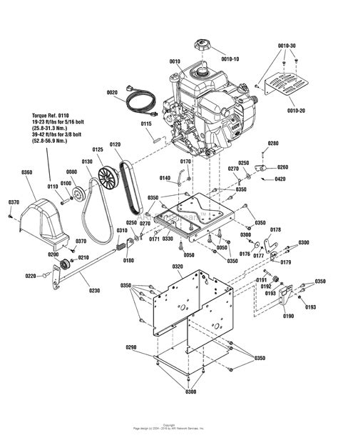 snapper     tp intermediate snowthrower parts diagram  engine frame