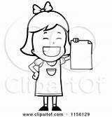 Girl Cartoon Little Card Blank Report Holding Clipart Grinning Coloring Cory Thoman Outlined Vector Teen Small Proud Boy 2021 sketch template